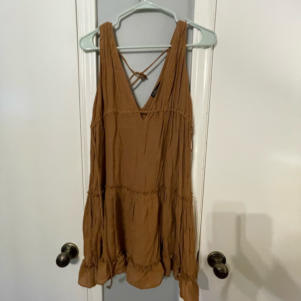 Brown tie dress